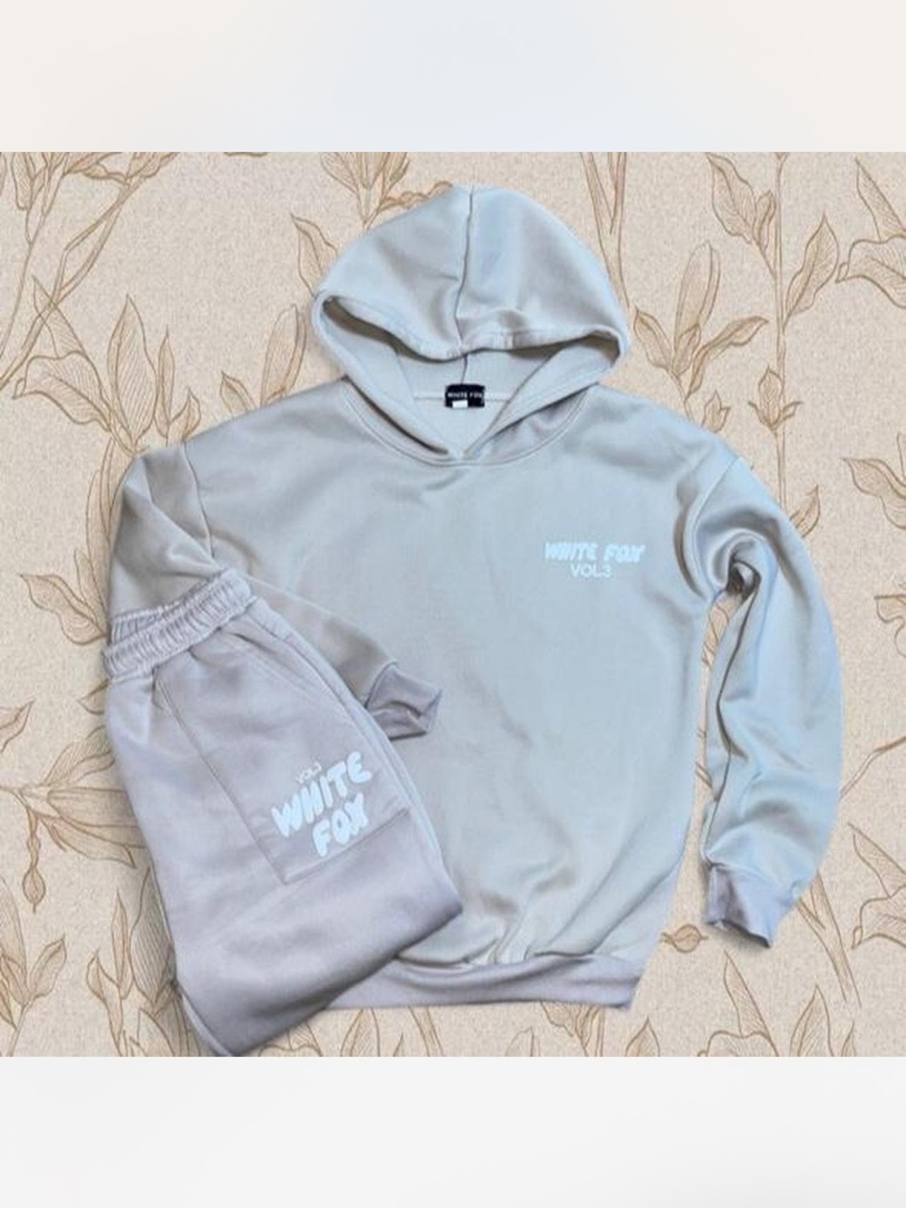 White Fox Boutique Light Gray Hoodie & Jogger Set